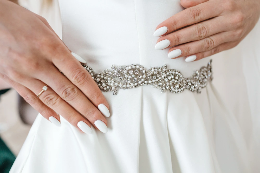 Glossy White Nails